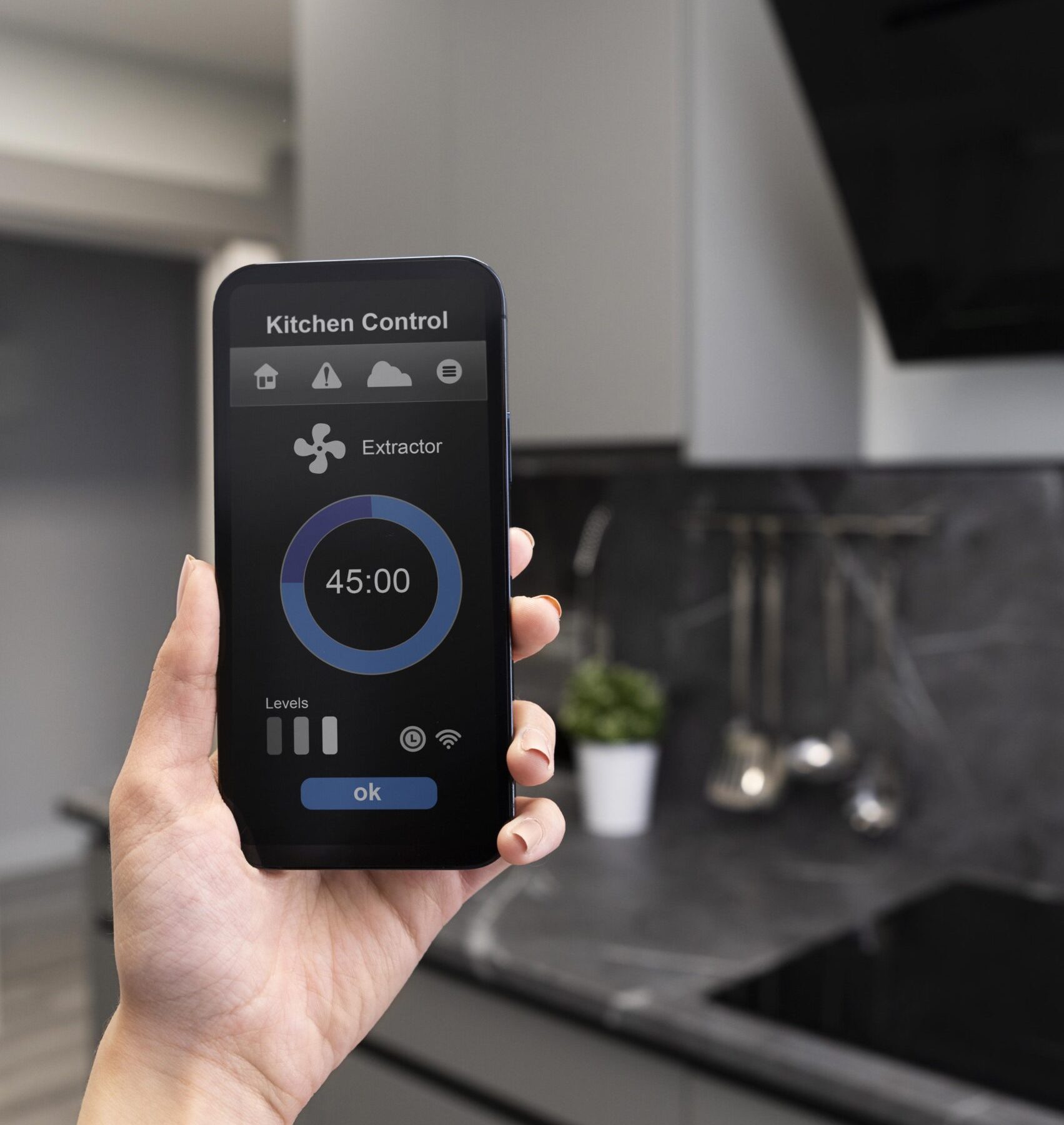 phone-with-kitchen-control-close-up